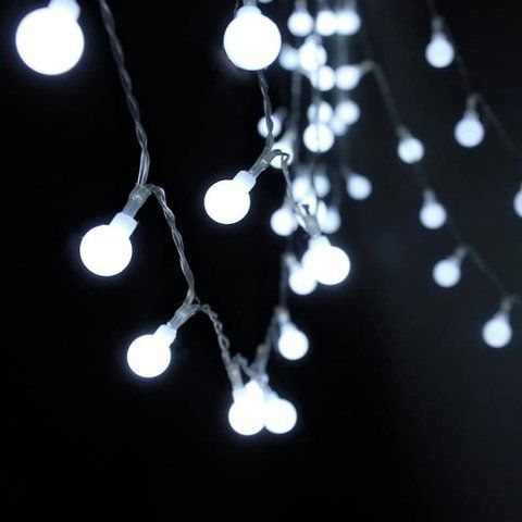 Гірлянда "Кульки" холодний білий колір на USB 6 м 40 LED ІГ-3031W6U фото
