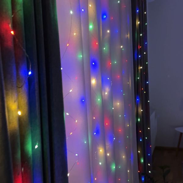 Гірлянда штора роса різнокольорова на USB 3&times;3 м 300 LED ІГ-4003HRGB33 фото