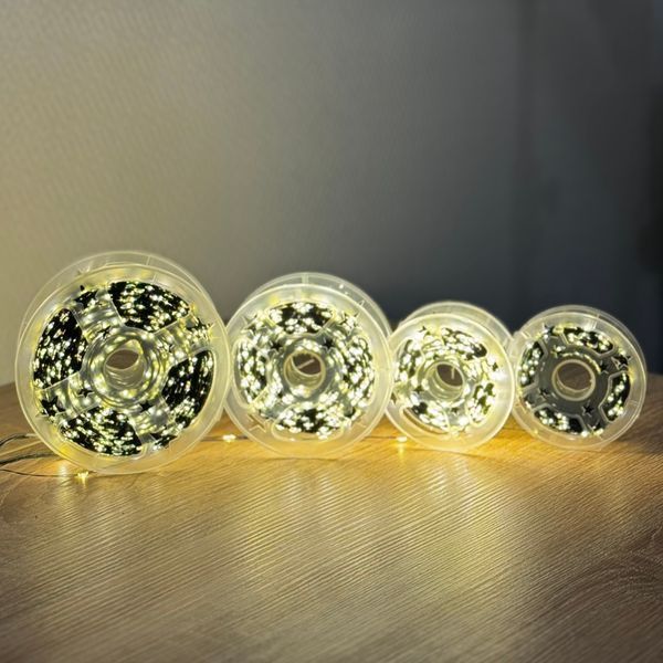 Гірлянда роса теплий білий колір на зеленому дроті 50 м 500LED ІГ-4000Y50 фото